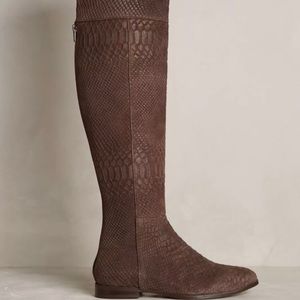 NWOB Seychelles Over the Knee Brown Leather Boots sz 6.5